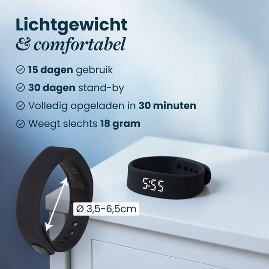 DreamCare Vibrationswecker - Wecker-Armband - für Tiefschläfer & Hörgeschädigte - Schrittzähler-Uhr - Stiller Wecker
