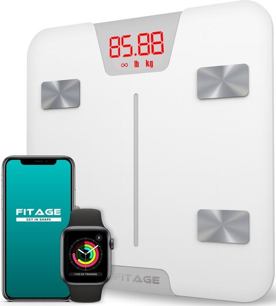 FITAGE Smart Scale mit App misst 17 Körperwerte - Weiß