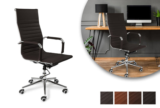 Oxford - Bürostuhl - bis 150kg - verstellbar - Leder - Schwarz