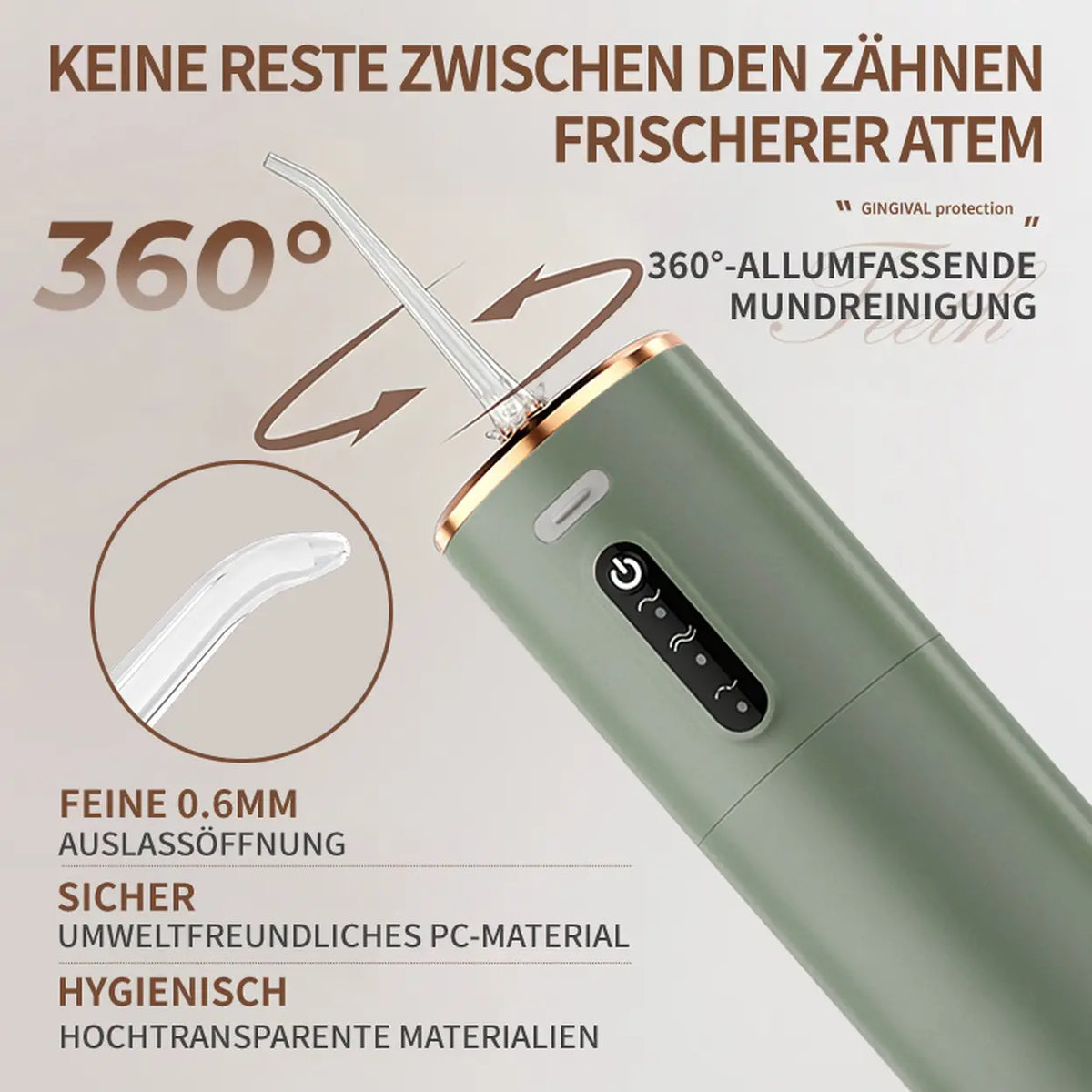 Rushi R-B31 elektrische Munddusche – 280 ml – grün
