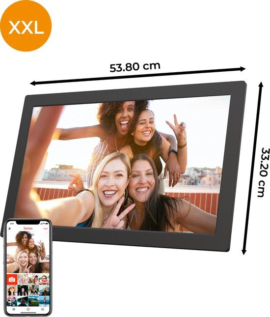 Denver - PFF2160B - Digitaler Fotorahmen - 21,5 Zoll - XXL - Full HD - Frameo App - WiFi - 32GB - IPS-Touchscreen - Schwarz