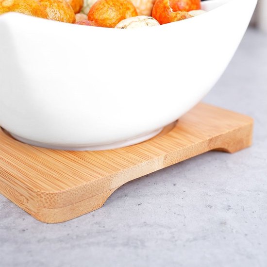 Excellent Houseware – Servierbrett/Snackbrett – Häppchen/Soße/Tapas – Porzellan – inkl. 3 Schälchen