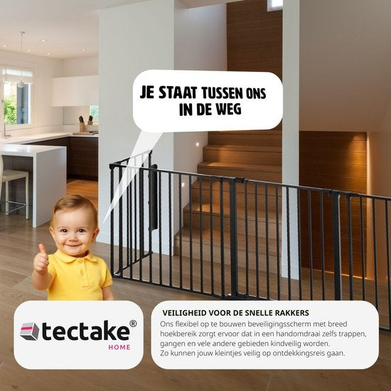 tectake - Kaminzaun Sicherheitszaun - Agni - 5 Elemente - stabil und sicher - 403569