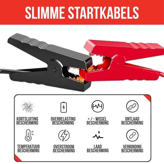 Strex - Starthilfe fürs Auto - 12V - 1000A / 18.000 mAh - 4-in-1 Starthilfe mit Powerbank - LED-Taschenlampe - SOS-Notleuchte - Rot