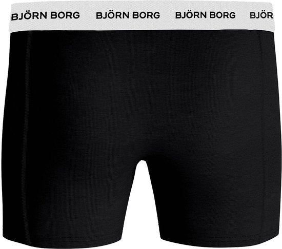 Björn Borg Cotton Stretch Boxer Shorts Men - Schwarz/Pink/Blau - 5 Stück - Herrenhosen - Boxer - Größe M