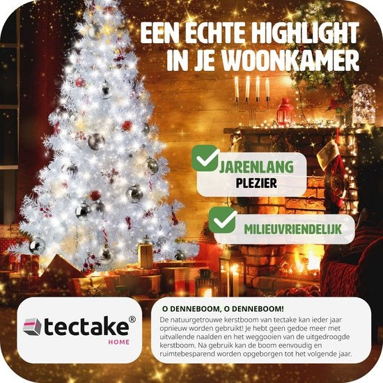tectake - weiß Künstlicher Weihnachtsbaum - 180 cm - inkl. Ständer - Weihnachtsbaum - Tannenbaum - 533 Punkte - 402821