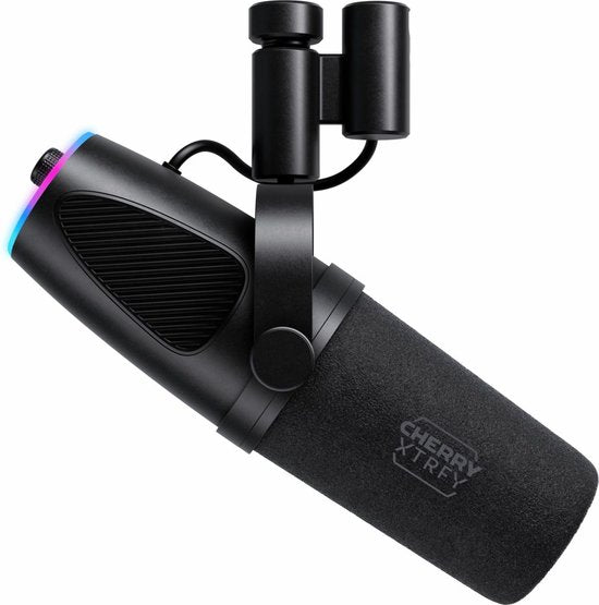 CHERRY XTRFY Ngale X – Mikrofon – USB & XLR – dynamisch – RGB – 2 m Kabel – Schwarz