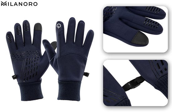 Milanoro – Wasser- und winddichte Handschuhe – Schwarz – L