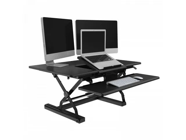 V7 Sit Stand Workstation Verstellbar Schwarz