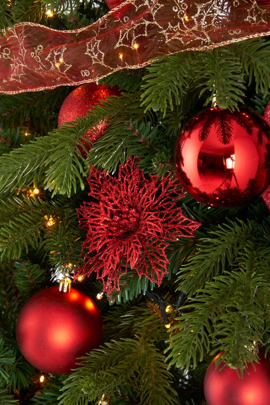 House of Seasons Weihnachtsbaumschmuck-Set - 100 Teile - Rot