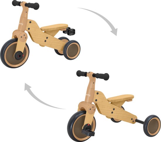 Sunny Walker 2-in-1 1000 Laufrad aus Holz – Ab 2 Jahren – Walker Trike – Verstellbarer Sattel – FSC Mix
