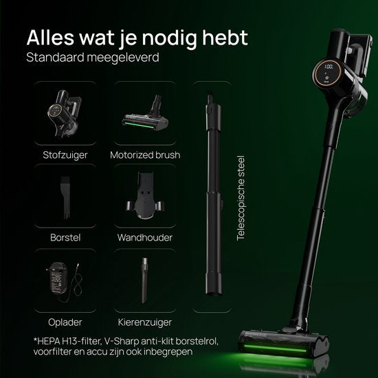 Skrub Stahlstaubsauger, kabellos, 500 W – 60 Min. – 32 kPa – HEPA H13 – Handstaubsauger – Kabelloser Staubsauger ohne Beutel