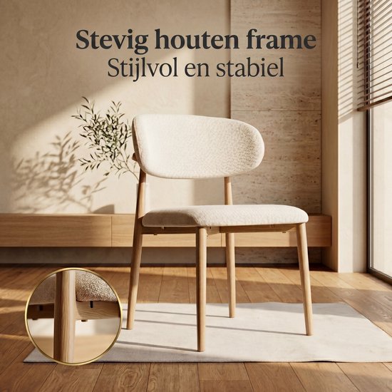 Bayt Japandi Esszimmerstühle – 2er-Set – Beige