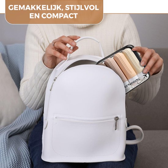 EverNeeds Reiseflaschen mit Etui - Nachfüllbar - Silikon-Reiseflaschen Handgepäck - Creme - 4 Stück