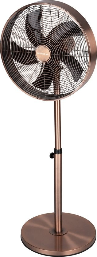 Lifetime Air Stativventilator - 230V - Höhe 85-125 CM - 3 Geschwindigkeiten - Oszillationsfunktion - Neigbar - Kupfer