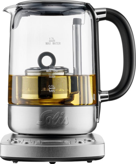 Solis Tea Kettle Automatic 5518 – Wasserkocher mit Temperaturregelung – Teekocher – Silber