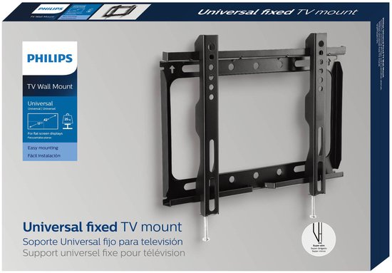 Philips TV-Halterung SQM3221/00 – Feste TV-Wandhalterung für Fernseher bis 42 Zoll und 25 kg – VESA-Maß bis 200 × 200 mm