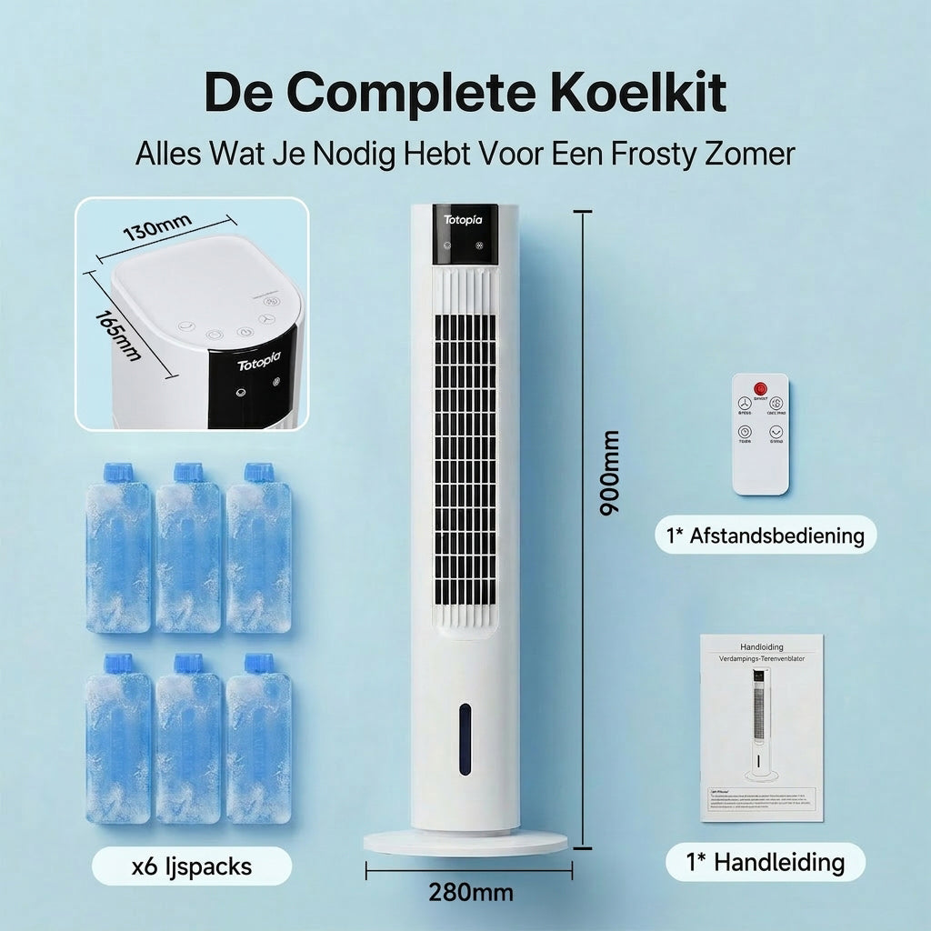 Totopia Wasserkühlender Turmventilator – 70°-Oszillation