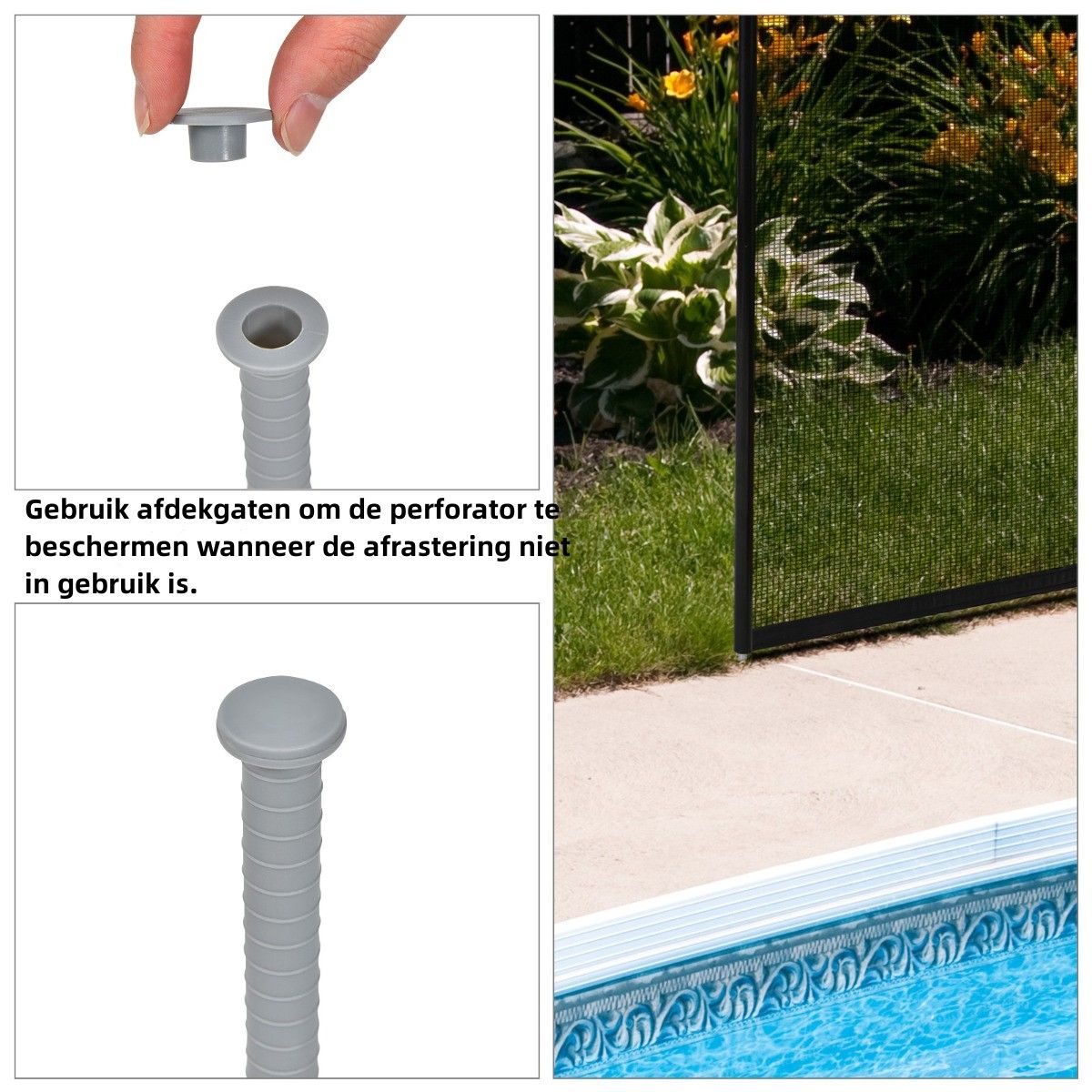 Coast Schwimmbadzaun für Kinder – Schutzzaun für Garten und Schwimmbad – Teichzaun – 360 x 125 cm