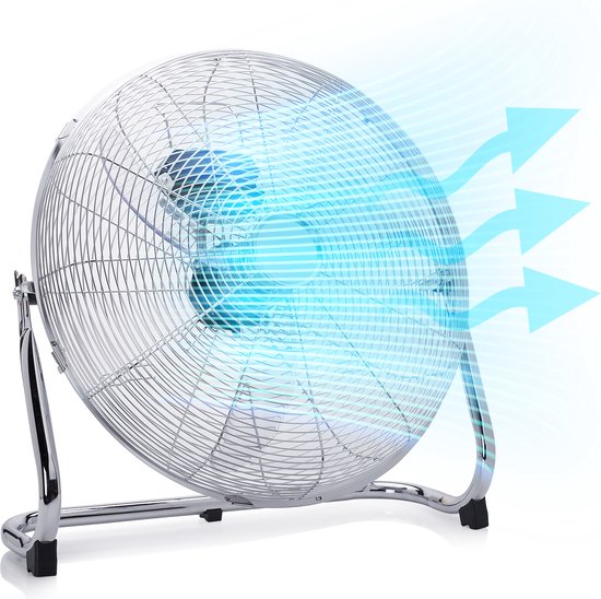 Metall-Bodenventilator 45 cm - 3 Stufen - 130° einstellbar - starker Luftstrom - Tristar VE-5935