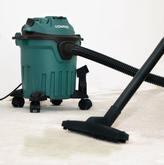 VONROC Kompakter Nass- und Trockensauger / Staubsauger - 1000W â€“ Blasfunktion â€“ 12L Tank - 5m Stromkabel