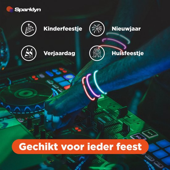Sparklyn XXL Glow in the Dark Stick Set - 380 Stück Glowsticks mit Zubehör - Breaking Sticks - Neon Party