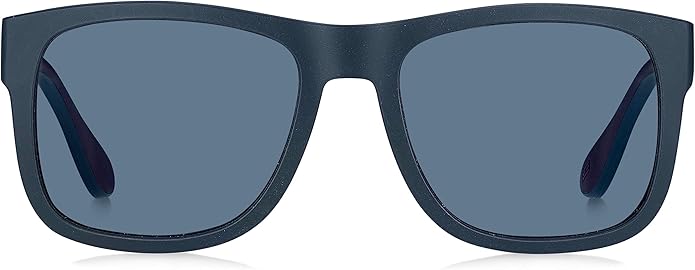 Tommy Hilfiger TH1556/S Rechteckige Sonnenbrille – Blau/Rot/Weißer Rahmen – Blaue UV400-Gläser aus Polycarbonat