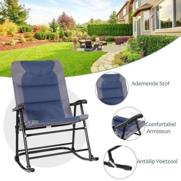 Coast 3-teiliges klappbares Bistro-Set Outdoor Swenk Stühle mit Tisch blau + grau