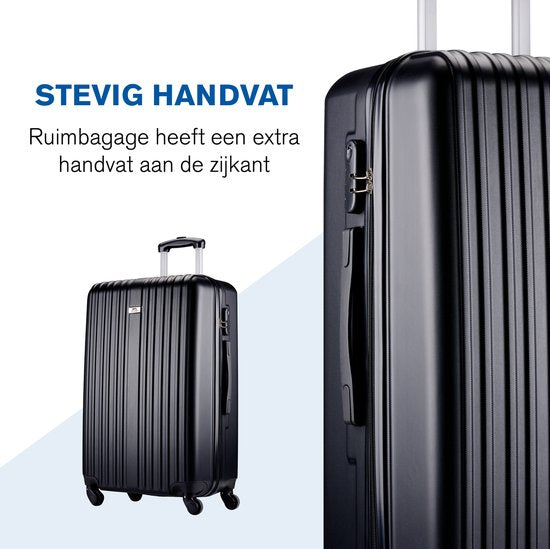 Slazenger - Kofferset 2 Stück - Handgepäcktrolley 26L und geräumiger Koffer 71L - Schwarz