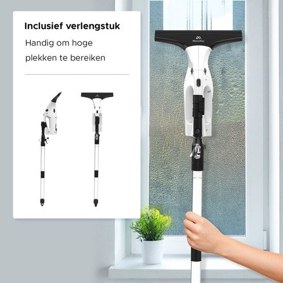 Motionflow Vacuum Fensterwischer mit Verlängerung 61cm - Elektrischer Fensterreiniger mit Soaker - Wiederaufladbar
