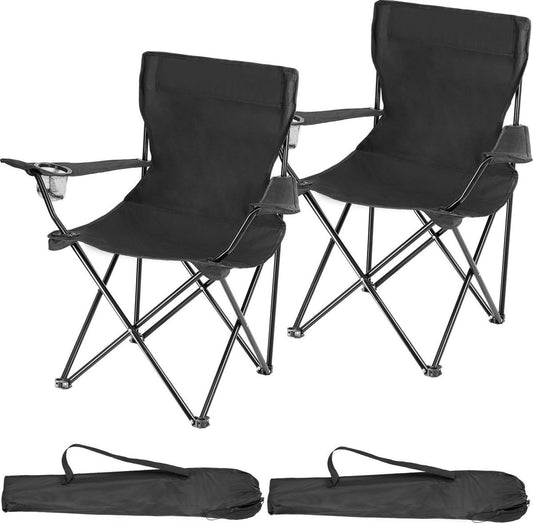 tectake - Satz von 2 Campingstühlen - Gil schwarz - 403875
