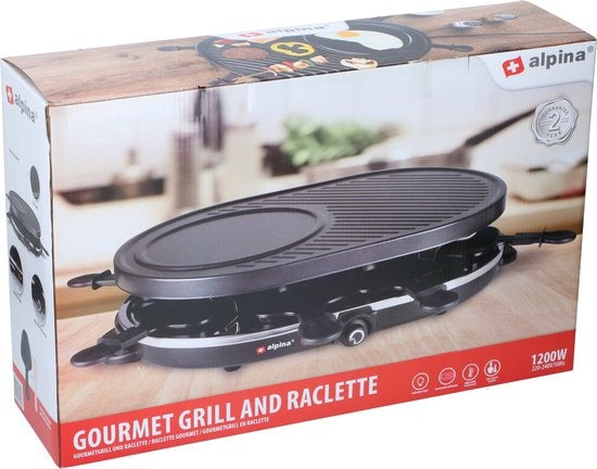 Alpina Gourmet Set - Griddle - mit Pfannen und Spateln - 1200W - 8 Personen
