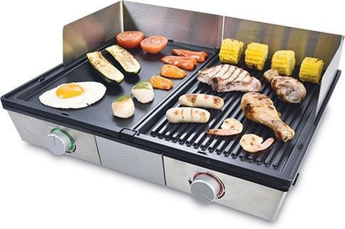 Solis Deli Grill 7951 - Fettablauf mit Auffangschale - 2.200 Watt - Edelstahl - Silber/Schwarz