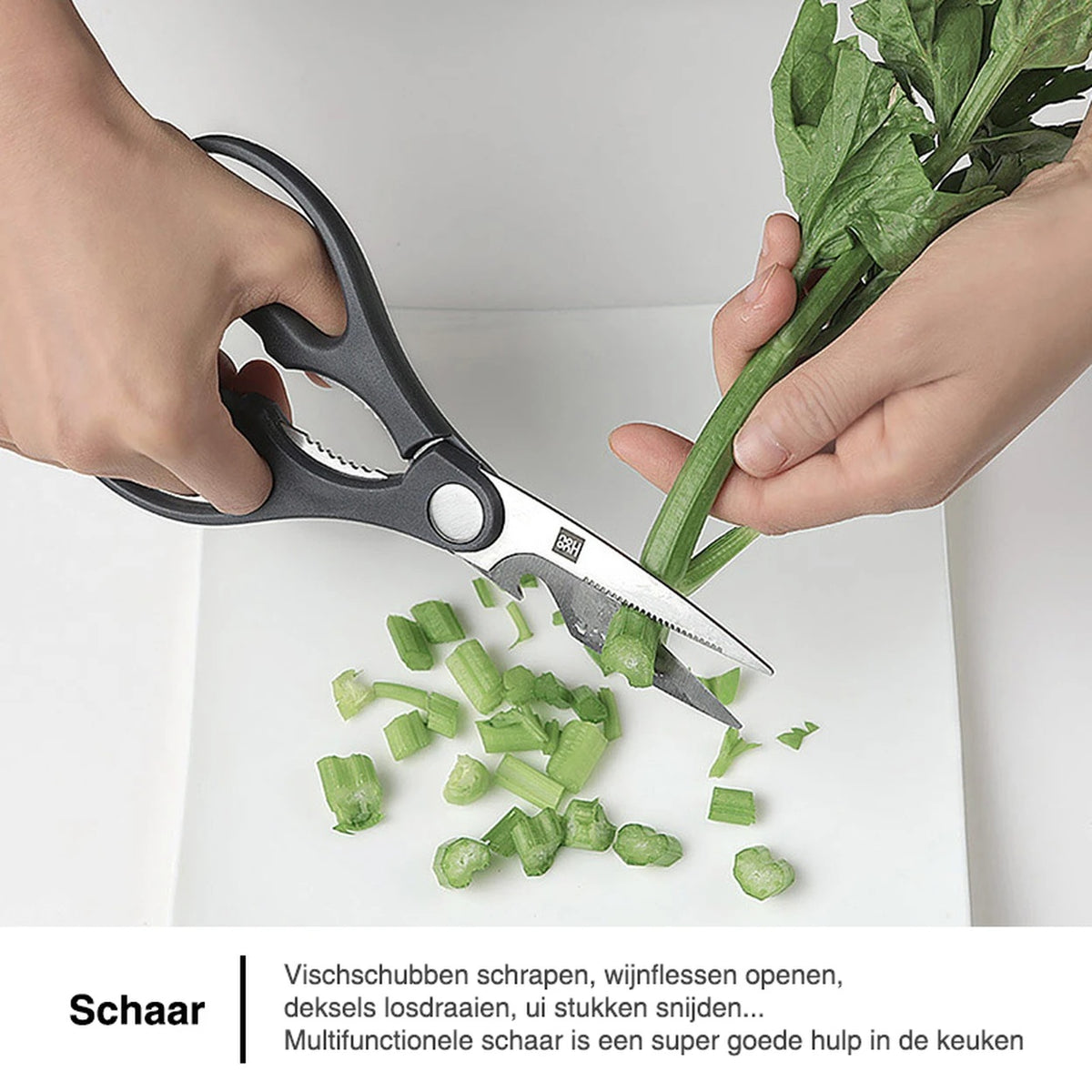 HuoHou Küchenmesserset mit Holzblock – 6-teilig – Edelstahl