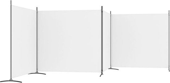 vidaXL – Raumteiler – mit – 4 – Paneelen – 698 x 180 – cm – Stoff – weiß