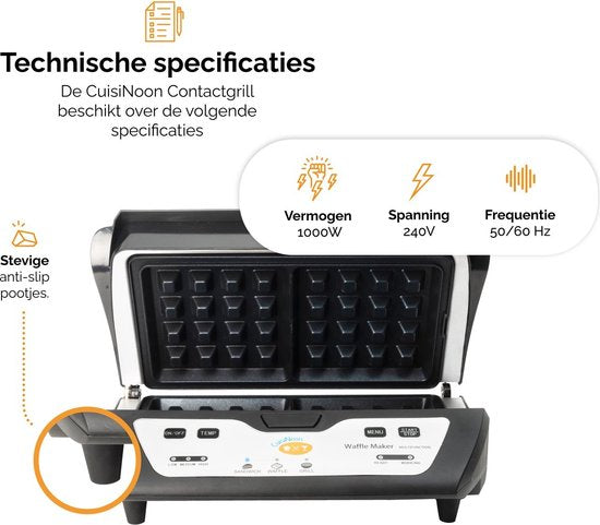 CuisiNoon - Multifunktions-Waffeleisen, Toasti-Gerät und Grillgerät - 1000W