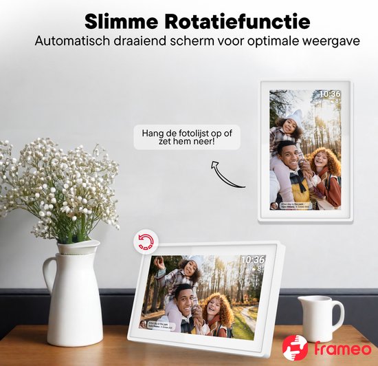 Denver Digitaler Fotorahmen 7 Zoll - Frameo App - Fotorahmen WiFi - IPS Touchscreen - 8GB - PFF725W