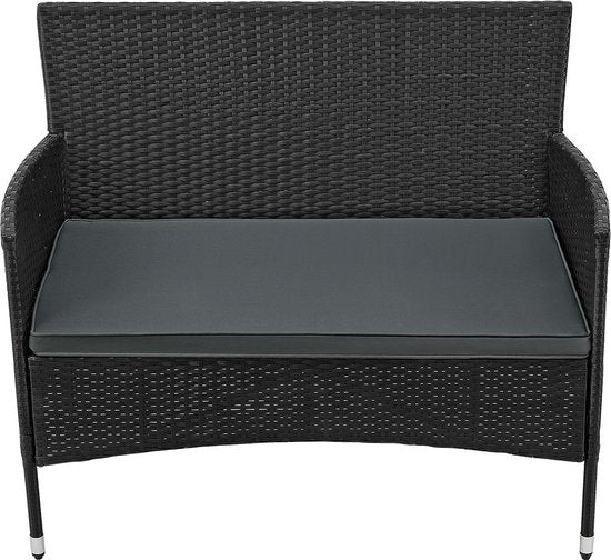 Polyrotan Lounge Set Fort Myers - Schwarz