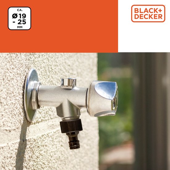 BLACK+DECKER Gewindeverbinder 3/4''-1'' - ⌀ 19-25 CM - Verbinder - Kunststoff - Schwarz