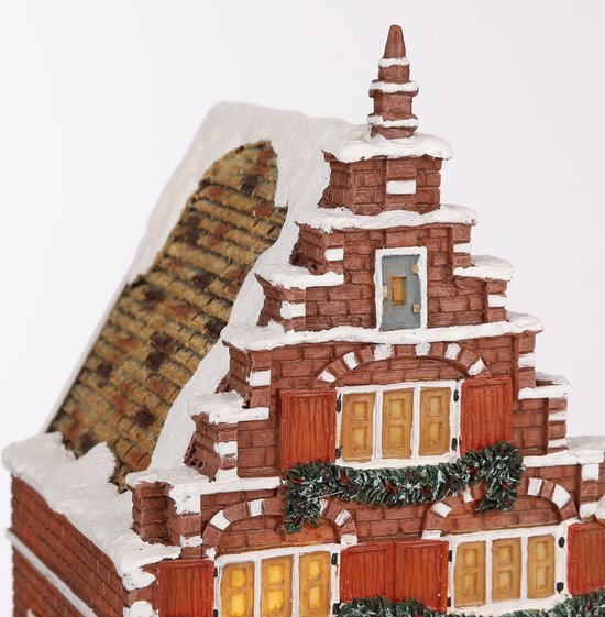 LuVille Weihnachtsdorf Miniatur-Kanalhaus - L11 x B12 x H19 cm