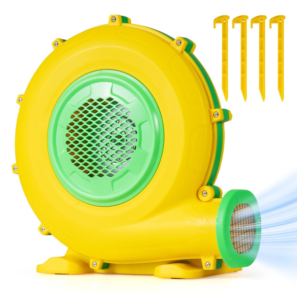Coast Laubbläser – leistungsstarker Motor mit 950 W – Bodenverankerungen und Griff – gelb