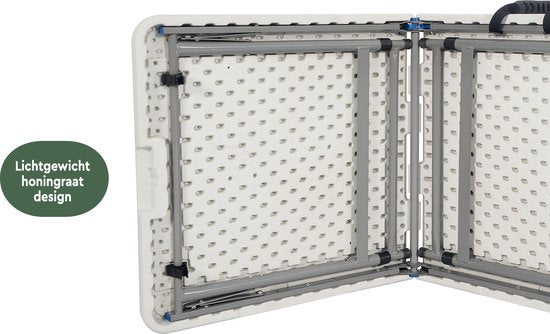 BRASQ - Klapptisch - Campingtisch - Wetterfest - 120x60x74cm - Weiß