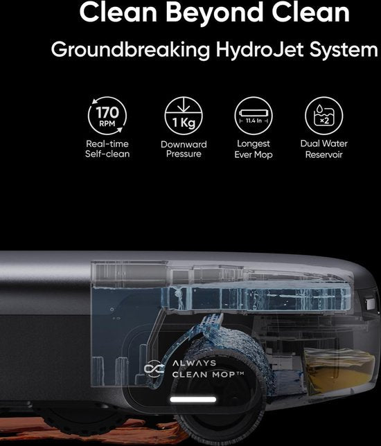 eufy S1 Pro Roboterstaubsauger mit All-in-One-Station und Wischfunktion – Selbstreinigend mit ALWAYS CLEAN MOP™ & Eco Clean Ozon™ – 8.000 Pa Saugkraft – Automatischer Wischlifter – Intelligente Hinderniserkennung