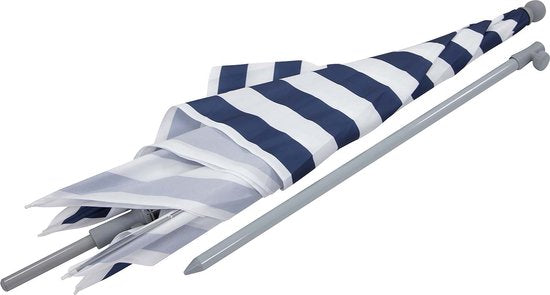 Bo-Camp – Sonnenschirm – Strand – Mit Schwenkarm – Gestreift – Ø 165 cm