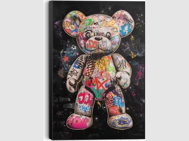 Orange Wallz Wanddekoration - Bär Wandkunst - 90 x 60 cm