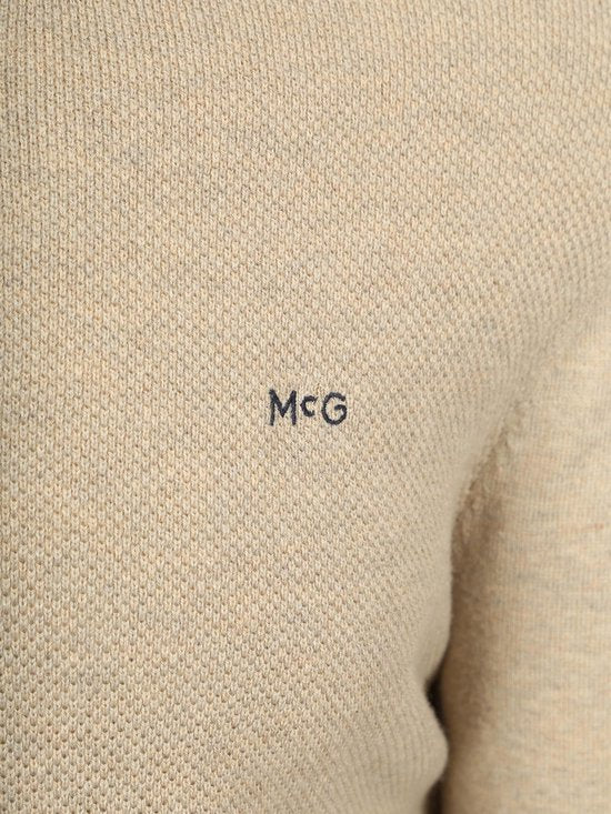 McGregor Half Zip Pullover Merinowolle Struktur Sand - Größe S - Männer - Pullover