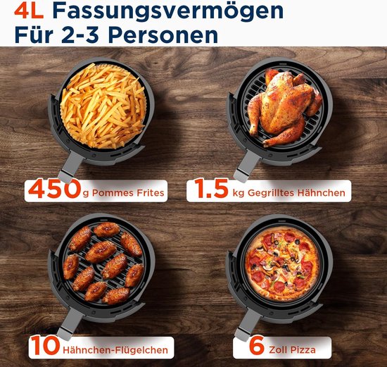 Midea MF-CN35C2 – Digitale Heißluftfritteuse – 8-in-1-Funktionen – 3,5 l Fassungsvermögen