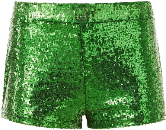 Dressforfun Pailletten Shorts grün – Damen – Größe L