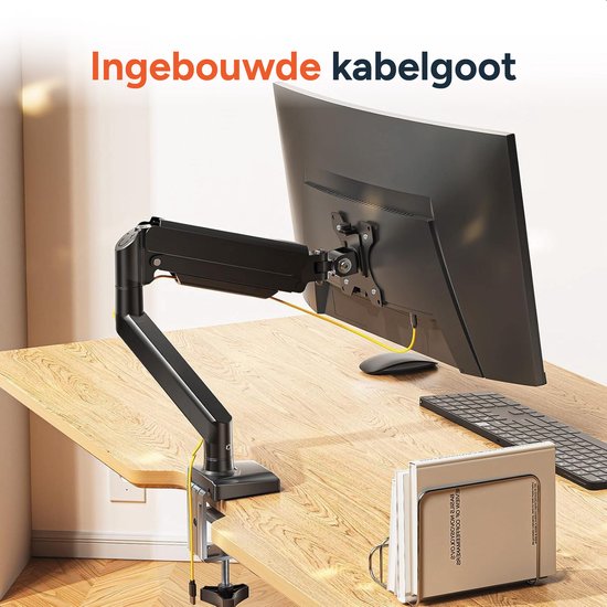 Monitorarm mit Gasfeder - Halterung für 1 Bildschirm - 13 bis 32 Zoll - Halterungen - Extra stabil - Schwarz - Skoov