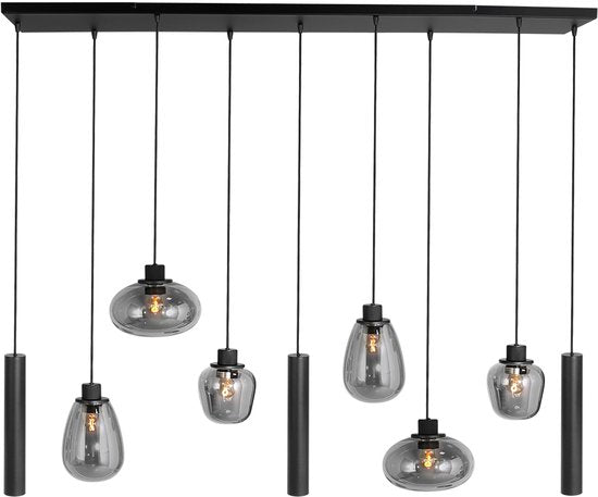 Steinhauer - Pendelleuchte - Reflexion - schwarz - Glas Metall - Designleuchte - E27_GU10 - 3796ZW